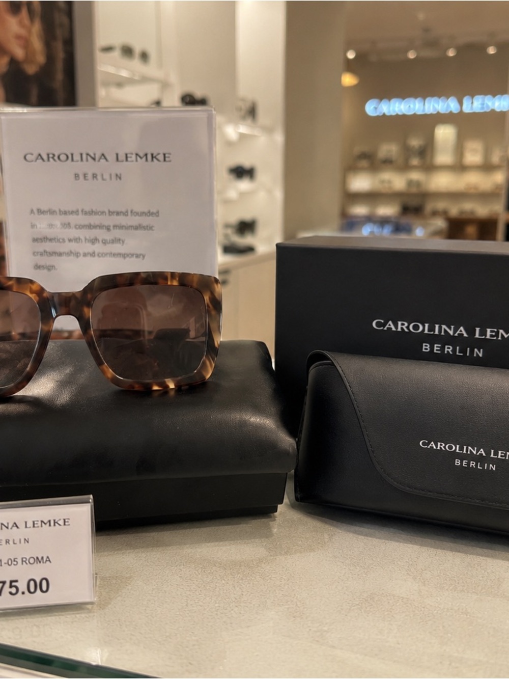 NEW Carolina Lemke Berlin CL7901-05 Oversized Square Sunglasses – Complete Set